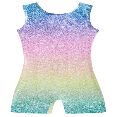 Funnycokid Gymnastics Leotards for Girls Kids Outfits Sparkly Clothes Ballet Unitard One Piece, diamond rainbow, 4-5T