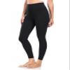 YUNOGA Women's High Waisted Workout Leggings 25" Inseam Ultra Soft Tummy Control Yoga Pants (XXL, Black) view 3