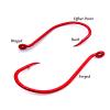 KUNSILANE Octopus Beak Fishing Circle Hooks - 100 Pack - 6 Size - Red view 3