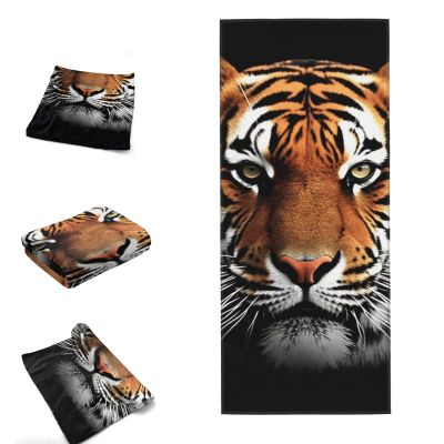 KHiry Microfiber Towel Tiger Face Towels for Beach Quick Dry Towel Soft Lightweight Travel Towels Absorbent Large Easy Pack Travel Things Beach Blanket for Gym Sports Swimming, 30*70cm