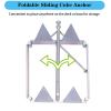 Yellulu Boat Slide Anchors, Folding Anchor Prevents Anchor Slide 13lb, Galvanized Foldable Sliding Cube Anchor | 11.72in Anchor Handle | Anchor Rope Not Included | for Up to 22Ft Boats Pontoon view 4