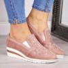 Fashion Wedge Heeled Sneakers for Women,Hidden Wedge Sneakers Dressy Orthopedic Ladies Bling Rhinestone Platform Sneakers Comfort Anti Slip Arch Support Sneakers For Casual and Daily Wear view 2