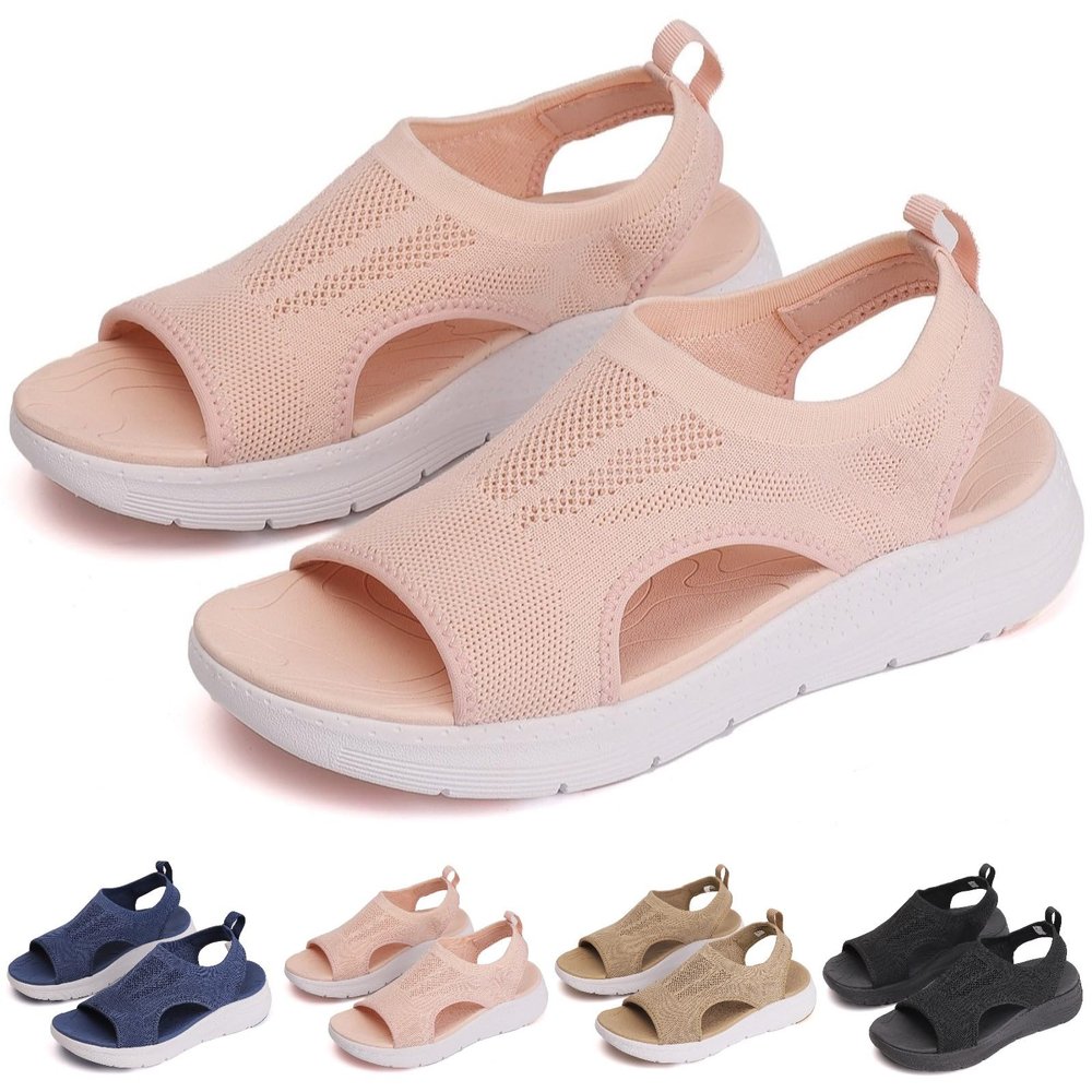 Women's Breathable Orthopedic Sandals Comfortable Walking Tennis Shoes Sandals Arch Support Wide Fit Plantar Fasciitis Sport Athletic Hiking Outdoor Active Summer Dressy Soft Mat Diabetic Sandalss (Pink, Adult, Women, 5.5, Numeric, US Footwear Size S