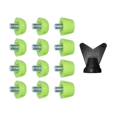 Amagogo 12x Soccer Replacement Spikes Screw in 7mm 10mm Professional Football Shoe Spikes Rugby for Indoor Outdoor Sports, Green