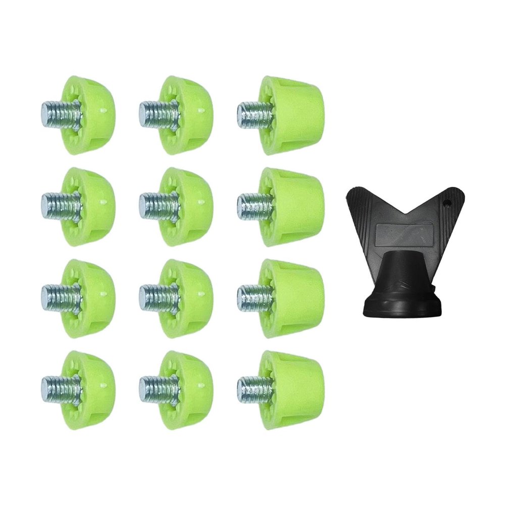 Amagogo 12x Soccer Replacement Spikes Screw in 7mm 10mm Professional Football Shoe Spikes Rugby for Indoor Outdoor Sports, Green