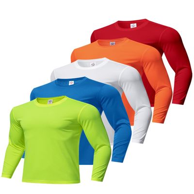 5 Pack Men's Long Sleeve Shirts Sun Protection Shirts Lightweight UPF 50+ Rash Guard for Running Workout Fishing