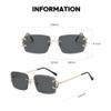 Rimless Gradient Sunglasses Man Diamond Metal Frame Sun Glasses Punk Women's Small Frameless Eyewear UV400,One size view 2
