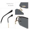Rimless Gradient Sunglasses Man Diamond Metal Frame Sun Glasses Punk Women's Small Frameless Eyewear UV400,One size view 3