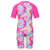 TFJH E 1PCS Girls Bathing Suits Rashguard Swiimsuits UV 50+ Kids Swimming Costume 5-6t HotPink Tie Dye Short 6A view 2