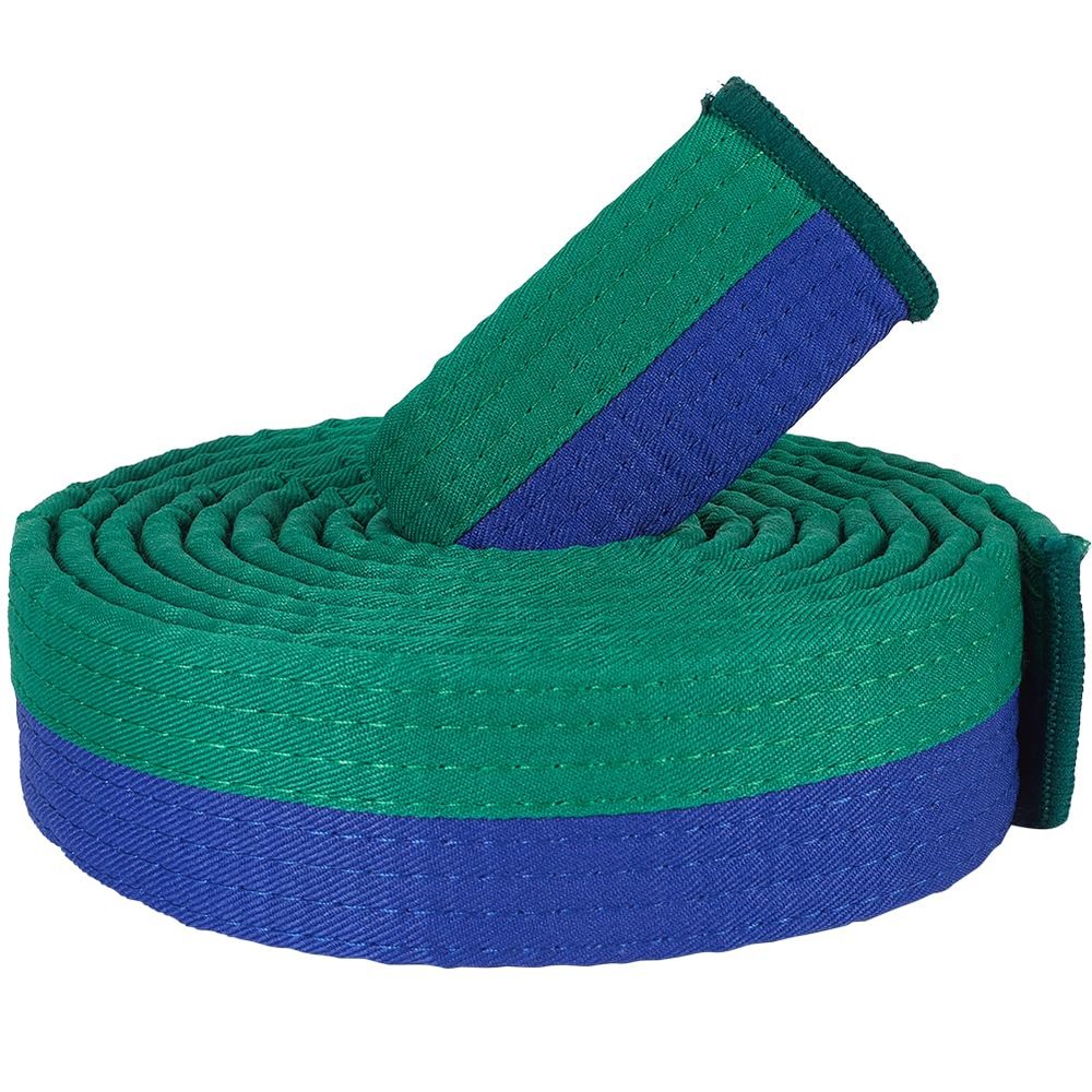 CREATCABIN Green Blue Karate Belt Polyester Martial Arts Belt Judo Jiu-Jitsu TKD Aikido Uniform Ranking Belt Long Soft Universal Fit Belts Taekwondo for Men Women Sports Training Equipment 9.2ft