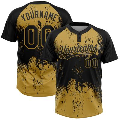 Custom Paint Splatter Softball Jersey with Front and Back Name Number, Personalized Stitched Black Gold Pullover for Adults and Teens,Design Your Own Baseball Practice Team Tee Shirts Sports Uniforms