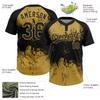 Custom Paint Splatter Softball Jersey with Front and Back Name Number, Personalized Stitched Black Gold Pullover for Adults and Teens,Design Your Own Baseball Practice Team Tee Shirts Sports Uniforms view 2