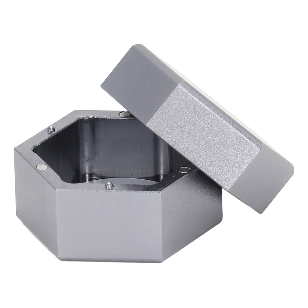 YUSHANCHENG Pool Chalk Holder for Billiards,Mini Portable Billiard Chalk Case Hexagonal Pool Chalk Box Holder Billiard Accessories (Gray)