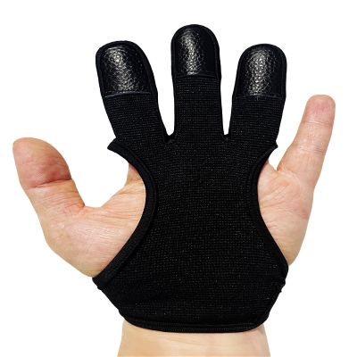 SUJAYU 3 Finger Archery Glove, Leather Fingers Protector Shooting Gloves Archery Protective Gloves, Archery Gloves Men Women, Genesis Bow Glove Archery Accessories (Small)