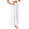 FQFGGYD Flowy Long Skirt for Women Summer Elegant High-Waisted Dress A-Line Skirt Cocktail Wedding Guest Flared Beach Dresses White view 3