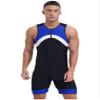 YEAHDOR Men's One Piece Sleeveless Surfing Swimsuit Front Zip Shorty Wetsuit Bodysuit Sun Protection Swimwear Blue X-Large view 1