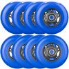 WHEELCOME Inline Skate Wheels Outdoor & Indoor Blade Roller Skate Wheels 85a Roller Hockey Wheels w/Bearings ABEC-9 for Scooter Luggage Repair, 64mm 70mm 72mm 76mm 80mm Dia, 8-Pack (Blue, 76mm) view 1