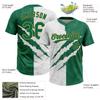 Softball Personalized Stitched Uniform with Two Button Closure Design, White Kelly Green Sports Baseball Game Day T-Shirts, Custom Front and Back Name Number Practice Apparel for Family Friends Clubs view 2