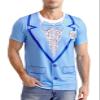 Funny World Blue Tuxedo Shirts for Men Dumb Costume Suit Harry Tux T-Shirt, Medium, Blue view 1