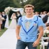 Funny World Blue Tuxedo Shirts for Men Dumb Costume Suit Harry Tux T-Shirt, Medium, Blue view 3