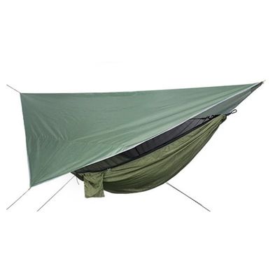 TTANPSON Hammock Portable Nylon Camping Hammock with Waterproof Rain Fly Canopy Tarp for Outdoor Hanging Bed Sleeping, Green 1