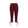 ZYXTIM Capri Pants for Women Stretch Capri Leggings for Women 2024 High Waisted Cutout Yoga Capris Lightweight Cozy Cropped Pants Solid Soft Lounge Pajams Pants B-red view 3