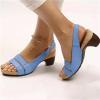 0XBIT Grishay Sandals Womens, Women's Thick-Soled Buckle Wedge Sandals, Elegant Low Chunky Heel Comfy Sandals (Brown,9) view 4
