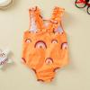 Infant Rainbow Wear Printed Summer Girls Baby Beach Bathing Swimwear Ruffles Sleeveless Swimsuit (Yellow, 0-6 Months) view 2