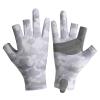 Beisto 3 Cut Fingers Ice Silk Fishing Gloves Summer UV Protection Cycling Gloves Anti Slip Camouflage Bicycle Gloves Outdoor Fly Fishing Photography Hunting Cycling for Men and Women view 1