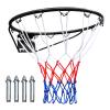 MIUDGIG 18" Basketball Rim Replacement, Heavy Duty Basketball Hoop Rim and Net, Universal Professional Solid Steel Backboard Rims Fits In-Ground & Wall-Mounted Basketball Hoops, Indoor/Outdoor (Black) view 1