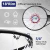 MIUDGIG 18" Basketball Rim Replacement, Heavy Duty Basketball Hoop Rim and Net, Universal Professional Solid Steel Backboard Rims Fits In-Ground & Wall-Mounted Basketball Hoops, Indoor/Outdoor (Black) view 2
