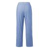 Cropped Pants for Women Petite Women's Summer Casual Linen Pants Elastic Waist Loose Fit Straight Leg Crop Pants Beach Trousers with Pockets Royal Blue Womens Sweatpants Petite Tall view 3