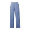 Cropped Pants for Women Petite Women's Summer Casual Linen Pants Elastic Waist Loose Fit Straight Leg Crop Pants Beach Trousers with Pockets Royal Blue Womens Sweatpants Petite Tall view 4