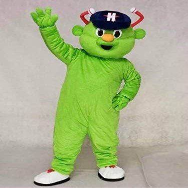 Eamior Astros Aliens Mascot Costume Adult Size for Men & Women with Built-in Fan Inside the Head