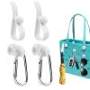 BEABOY 4 Pcs Hooks Set Accessories Compatible for Bogg Bag, Bogg Bag Accessories, Insert Carabiner Key Chain Holder Charms, Compatible for Small & Large Beach Bags (White)