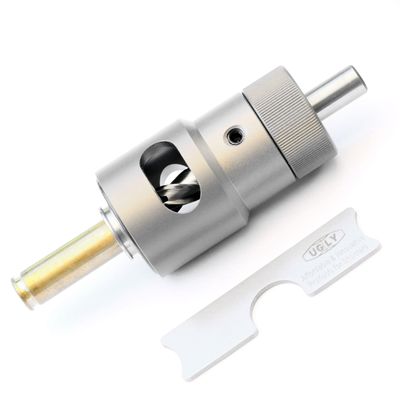Generic Derraco Engineering Ugly SRT Shoulder Referenced Brass Case Trimmer - Simple, Precise, and Fast (NO.34 Collet ONLY(7mm PRC)), silver