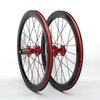 BMX Road Bikes Wheel 20 Inch 451 Folding Bicycles Wheelset Aluminum Alloy Double Wall Rim Hight 40mm Disc Brake Quick Release 100/135MM 8/9/10/11 Speed 24 Holes (Size : Red_20'' 451) view 1
