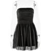 AIBEARTY Women's Sexy Glitter Off Shoulder Mini Dress Shiny Strapless Pleated A Line Dress for Party Club Black view 4