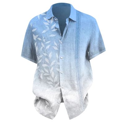 NineFit Basics Men's Floral Shirts Button Down Tropical Holiday Beach Shirts Men Undershirts Long Sleeve (Light Blue, XXL), XX-Large