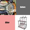 2 Tier Tennis Racquet Storage Rack, Large Capacity Tennis Racket Organizer Stand for 14 Rackets, Space Saving Badminton Racket Floor Rack view 2