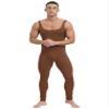Oyolan Mens Spandex Bodysuit Sleeveless Unitard Dance Leotard Bodysuit for Workout Fitness Brown X-Large view 1