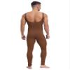 Oyolan Mens Spandex Bodysuit Sleeveless Unitard Dance Leotard Bodysuit for Workout Fitness Brown X-Large view 2