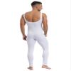 Oyolan Mens Spandex Bodysuit Sleeveless Unitard Dance Leotard Bodysuit for Workout Fitness White X-Large view 2