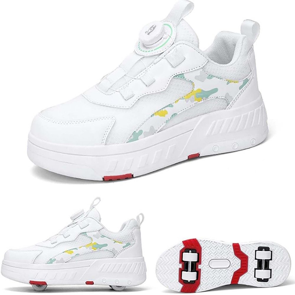 kydjfkd Shoes with 4 Wheels,2 in 1 Multifunctional Roller Skates, Skateboard Shoes, Trainers, Roller Shoes for Teenagers, Boys Girls Gift -B||34 EU
