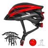 KINGBIKE Bike Helmet for Adult Men Women Youth Road Commute Mountain Cycling Helmets with USB Rechargeable Tail Light Replaceable Inner Pads and Visors Lightweight (BlackRed,L/XL(22.4-23.6in) view 1