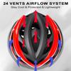 KINGBIKE Bike Helmet for Adult Men Women Youth Road Commute Mountain Cycling Helmets with USB Rechargeable Tail Light Replaceable Inner Pads and Visors Lightweight (BlackRed,L/XL(22.4-23.6in) view 3