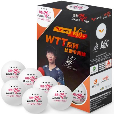 DOUBLE FISH Ping Pong Balls - White 3 Star WTT Smash Offical 40+ Table Tennis Balls - ITTF Approval Professional Ping Pong Ball - Liu Shiwen Endorsed Training & Competition Table Tennis Ball 6 Pack