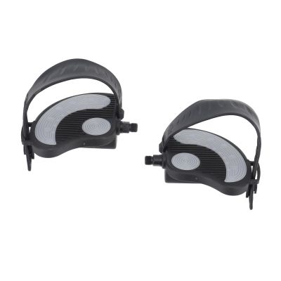 XHTLLO 2PCS Adjustable Exercise Bike Pedals with Straps, Stainless Steel Pedals for Home Gym Cycling