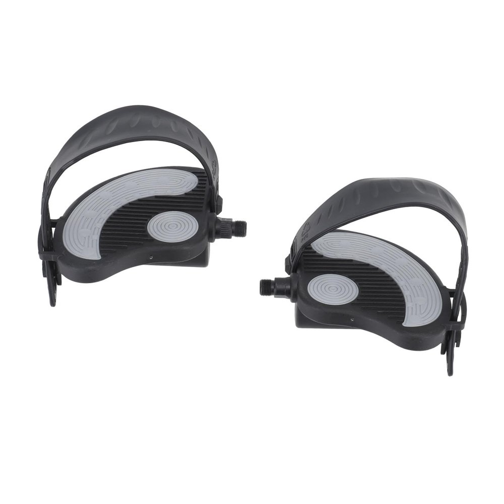 XHTLLO 2PCS Adjustable Exercise Bike Pedals with Straps, Stainless Steel Pedals for Home Gym Cycling