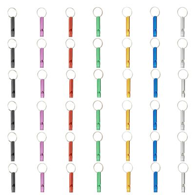 42pcs Aluminum Outdoor Emergency Whistle, Referee Whistle, High Decibel Whistle,Survival Whistle Set for Hiking, Camping, Adventure
